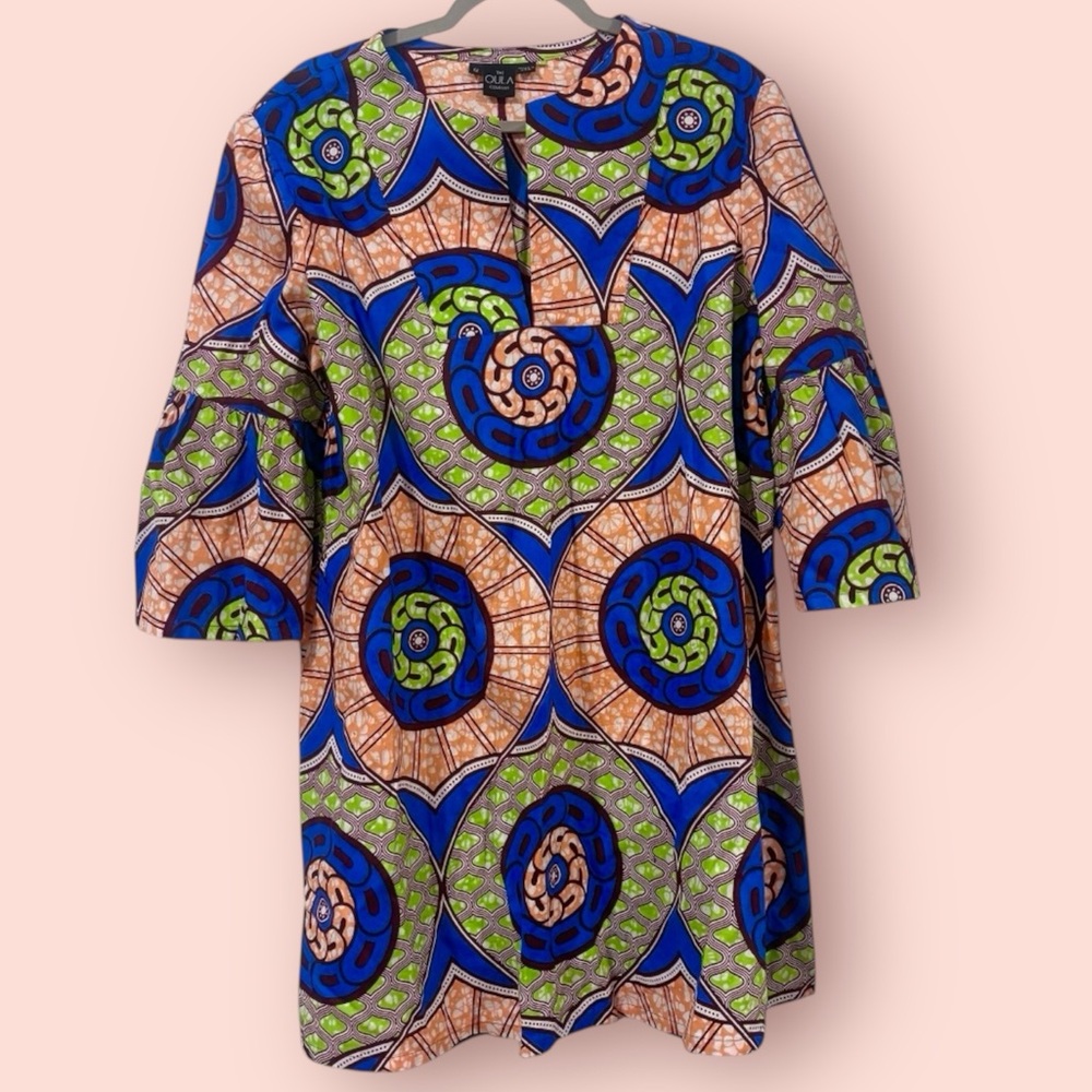 THE OULA CLOTHING Printed Poplin Dress